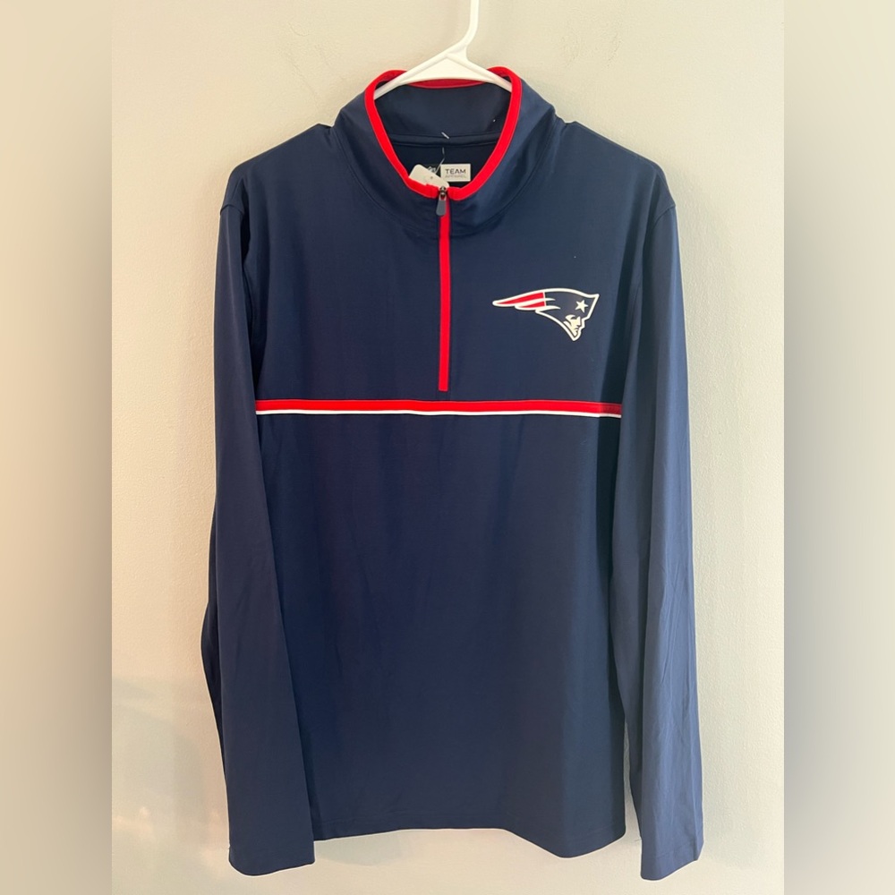 New England Patriots NFL Team Apparel Warm 1/4 Zip Pullover Size‎ M NWT